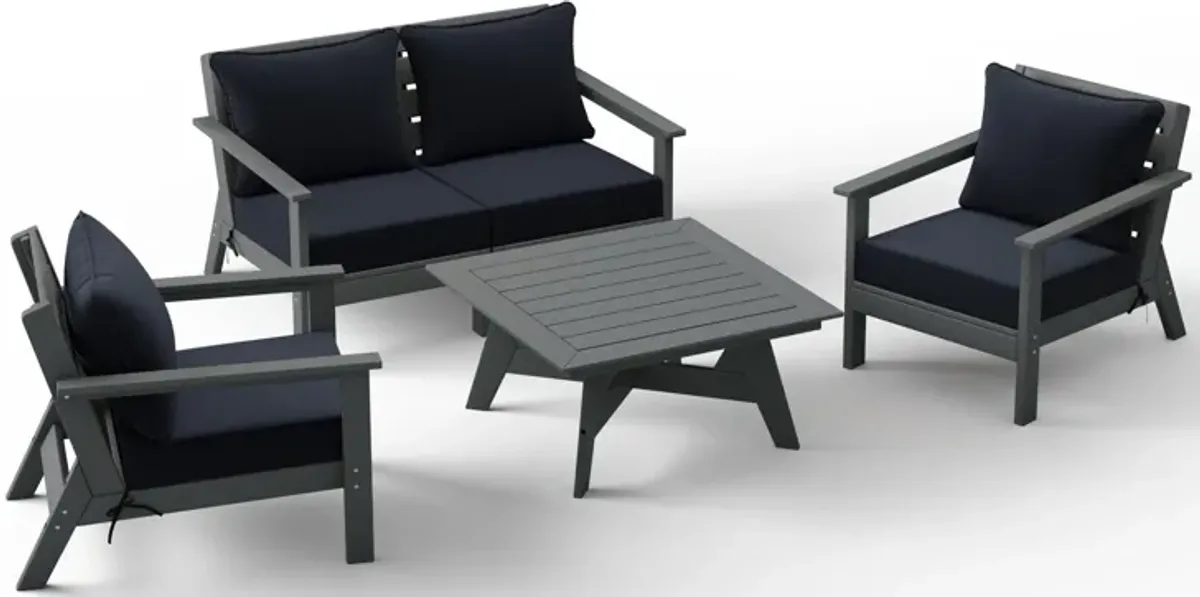 WestinTrends Outdoor 5-Piece Modular Sectional Patio Furniture Sofa Set