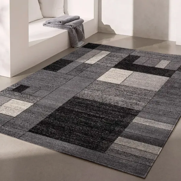 Nova Contemporary Geometric Grey Black Indoor Area Rug