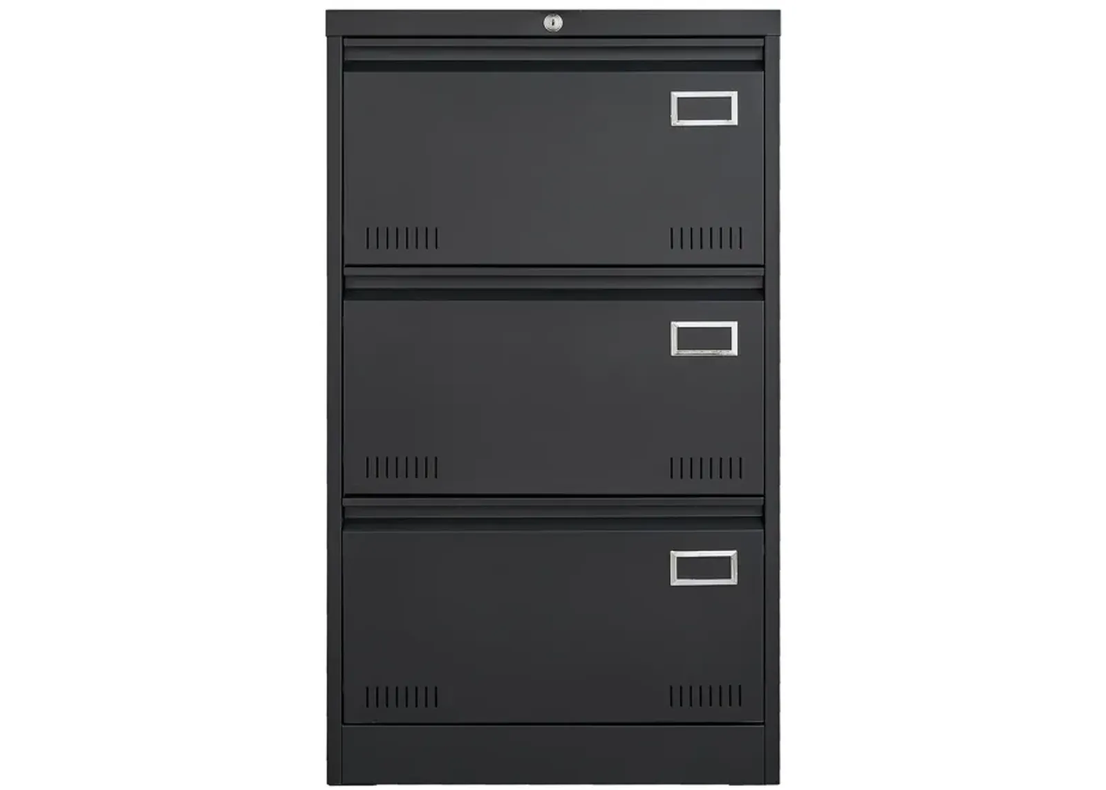 Filing Cabinet Lateral File Cabinet 3 Drawer, Blcak Locking Metal File Cabinets Three Drawer, Office Filing Cabinet with Lock Drawers for Home Office/Legal/Letter/A4/F4