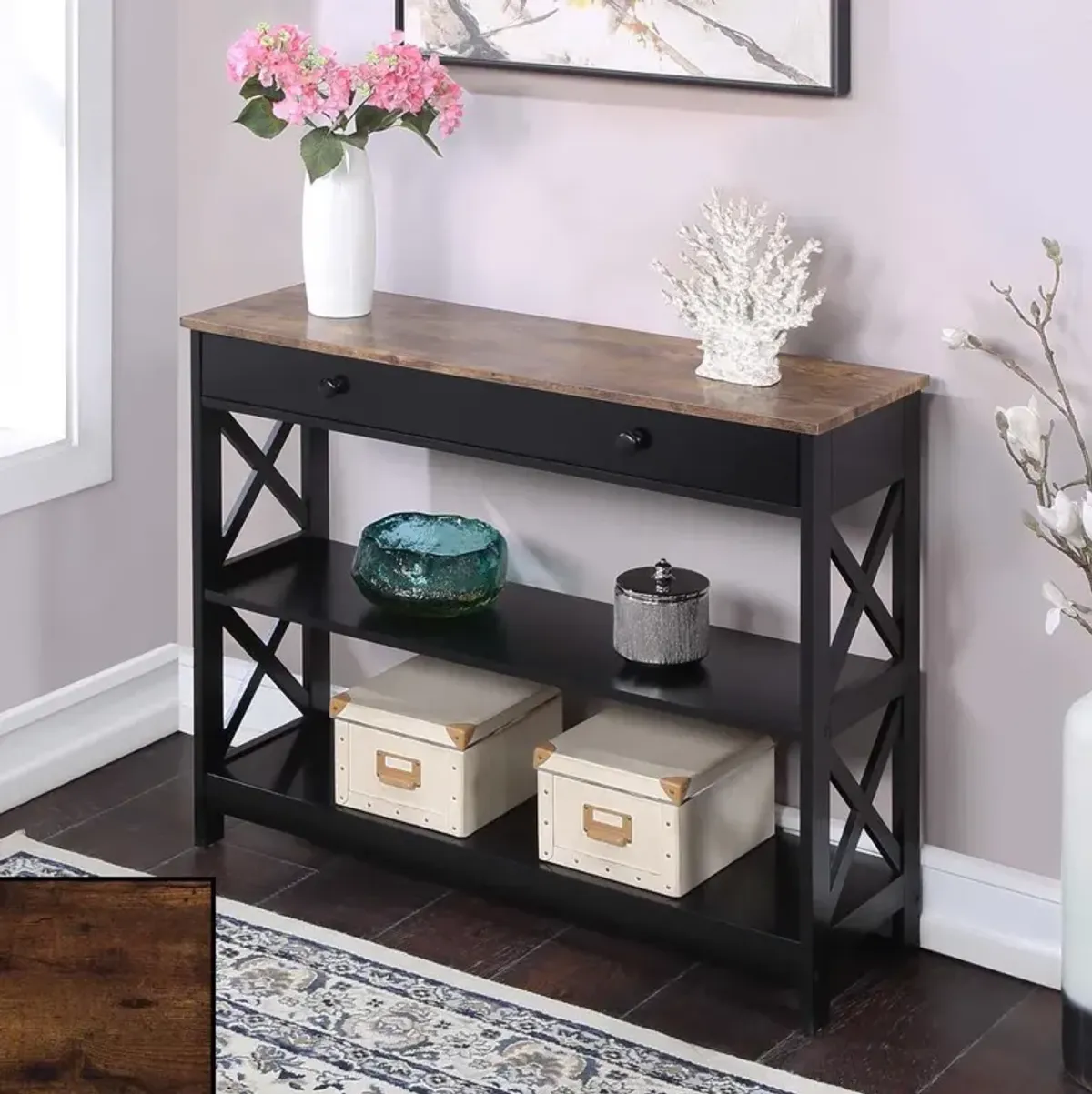 Convience Concept, Inc. Oxford 1 Drawer Console Table with Shelves