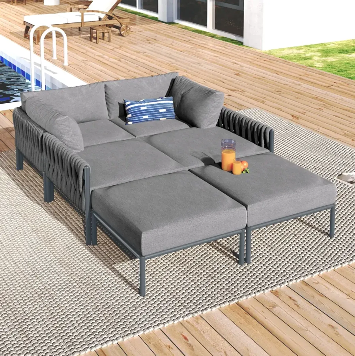 Merax 6-Pieces Aluminum Patio Furniture Set