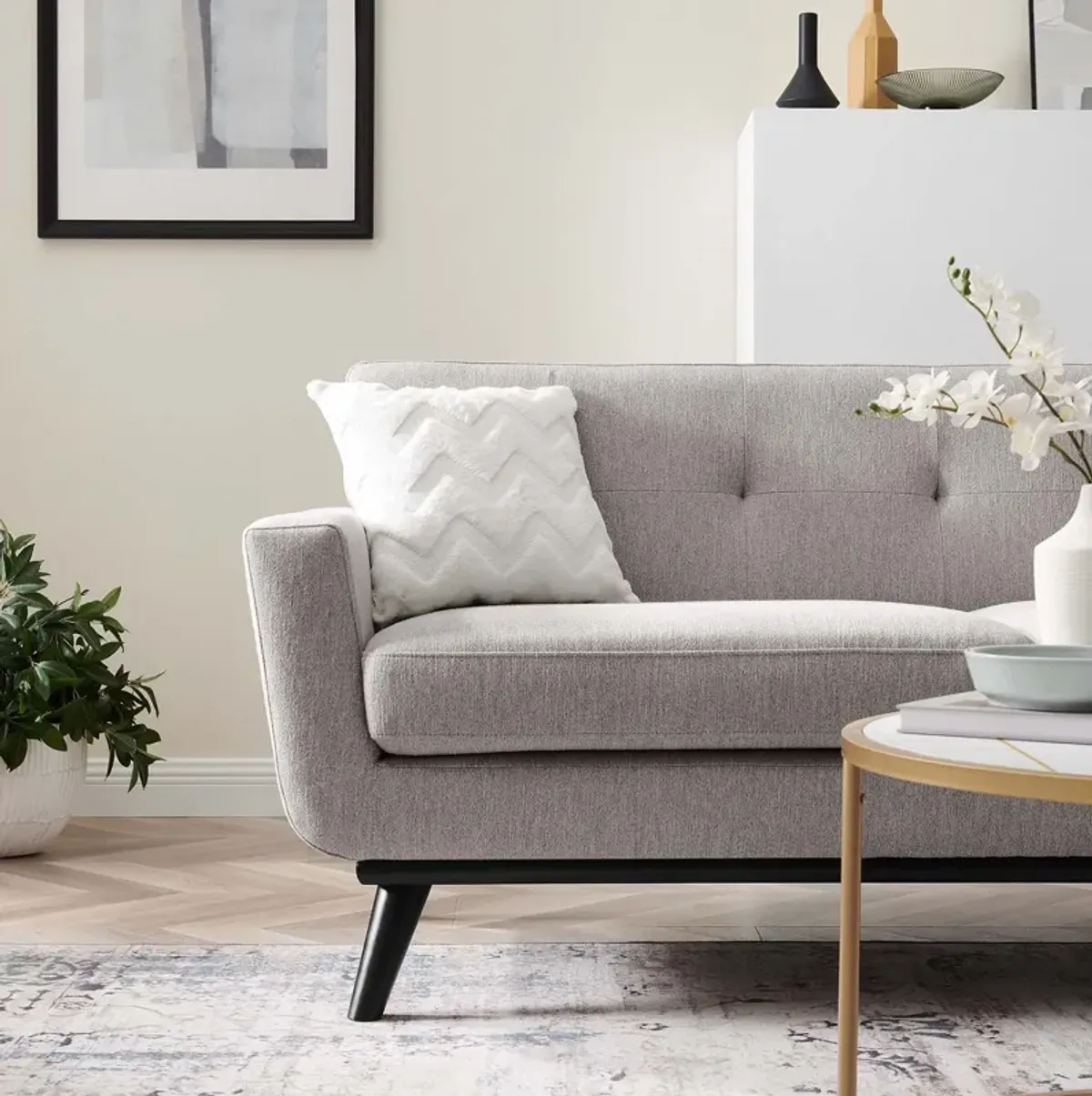 Engage Herringbone Fabric Loveseat