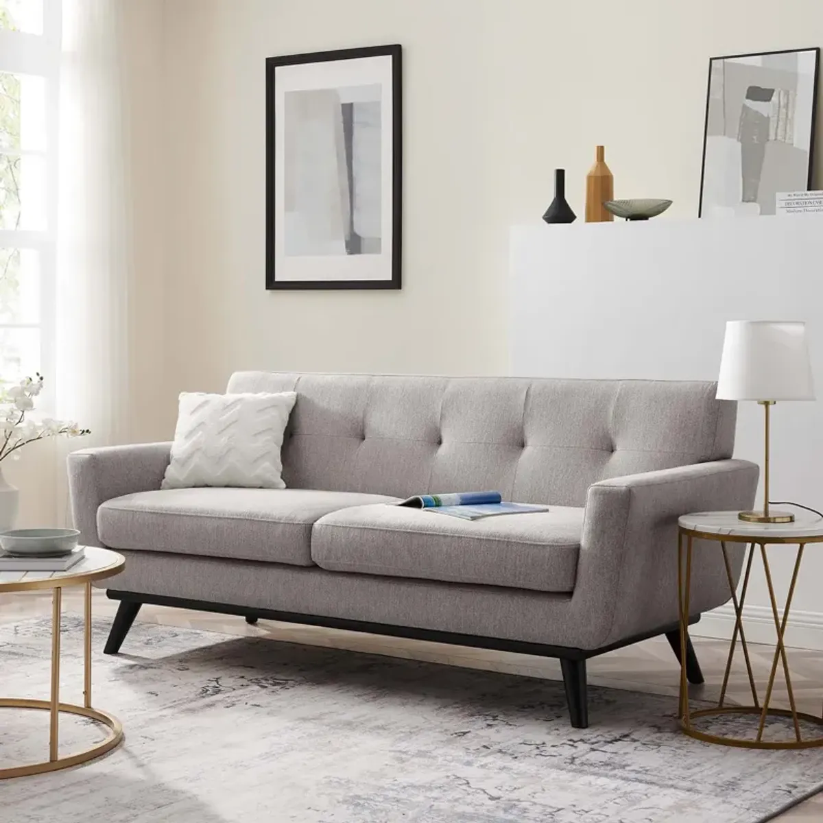 Engage Herringbone Fabric Loveseat