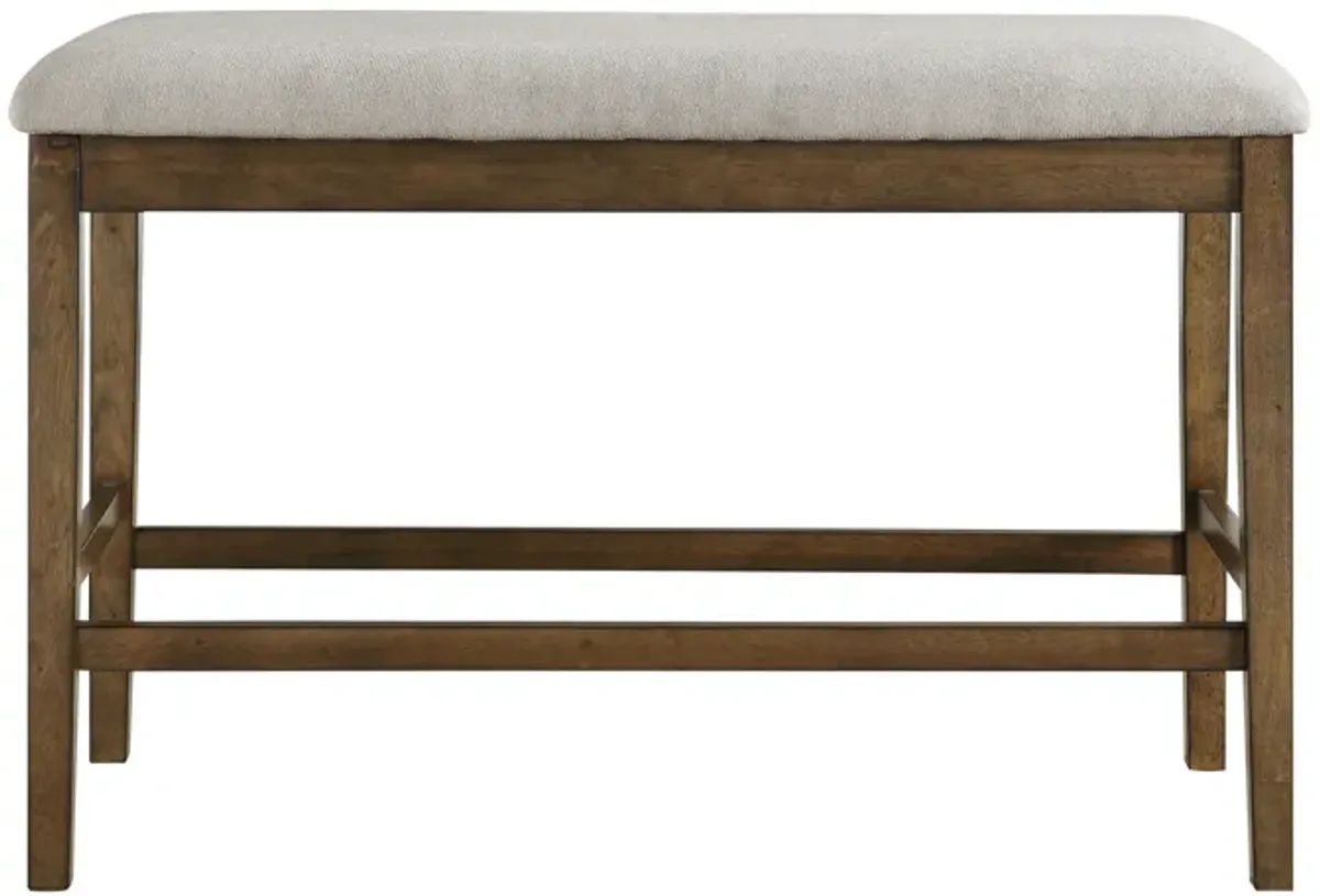 Streamdale Light Oak Counter Bench with Textured Fabric