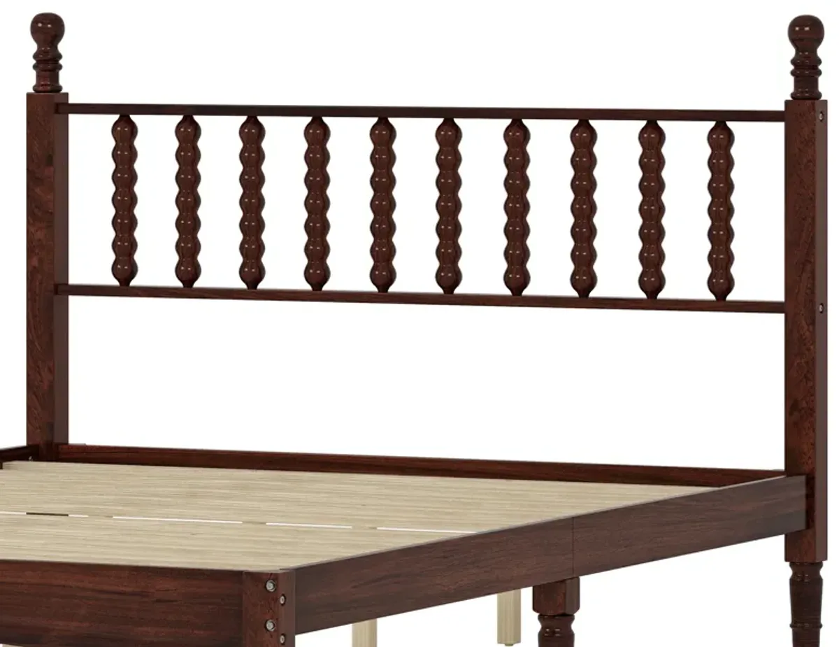 Merax Wood Retro Platform Bed with Gourd Shaped Headboard