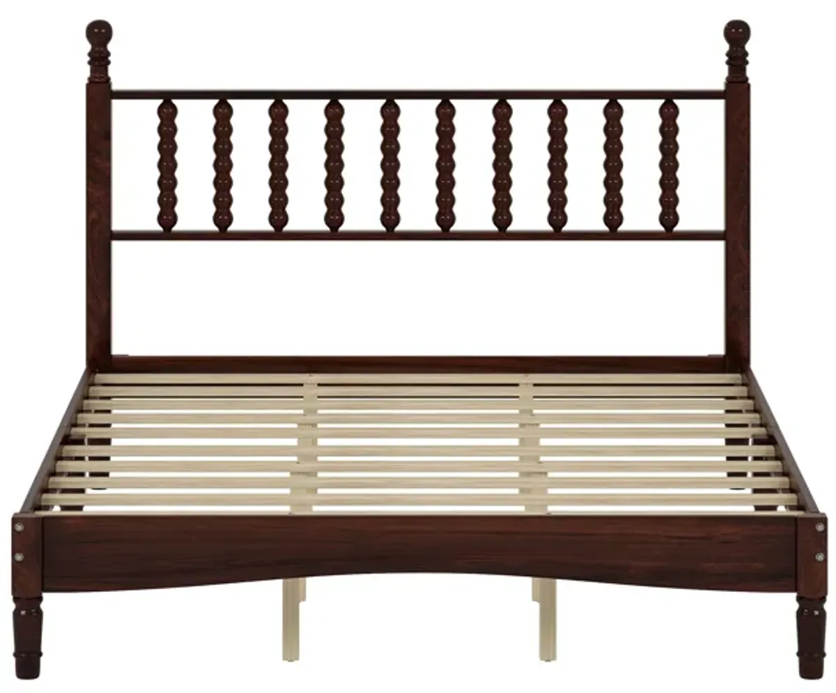 Merax Wood Retro Platform Bed with Gourd Shaped Headboard