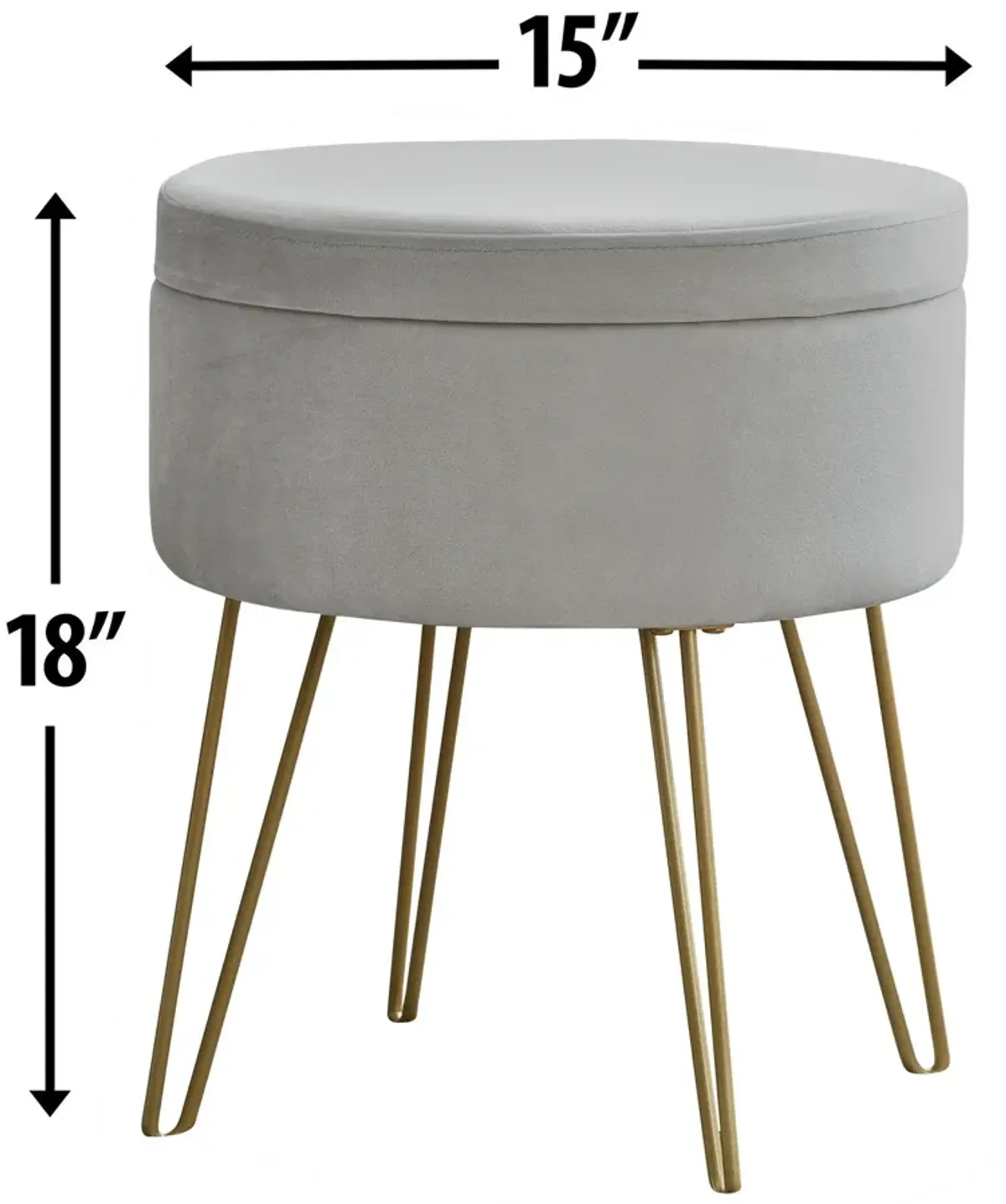 Round Velvet Storage Ottoman