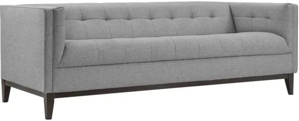 Modway Serve Modern Tuxedo Sofa With Upholstered Tufted Fabric in Light Gray