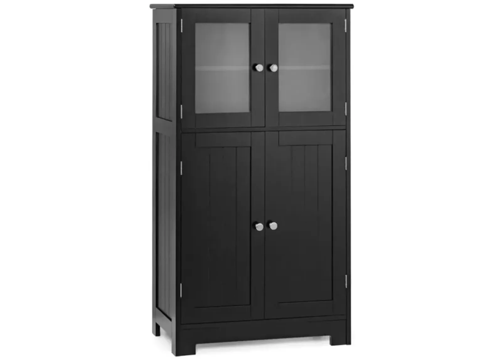 Hivvago Bathroom Floor Storage Locker Kitchen Cabinet with Doors and Adjustable Shelf