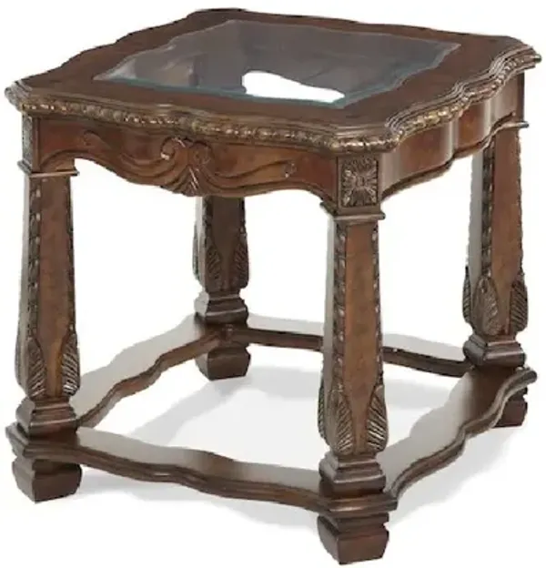 Michael Amini Windsor Court End Table - Vintage Fruitwood