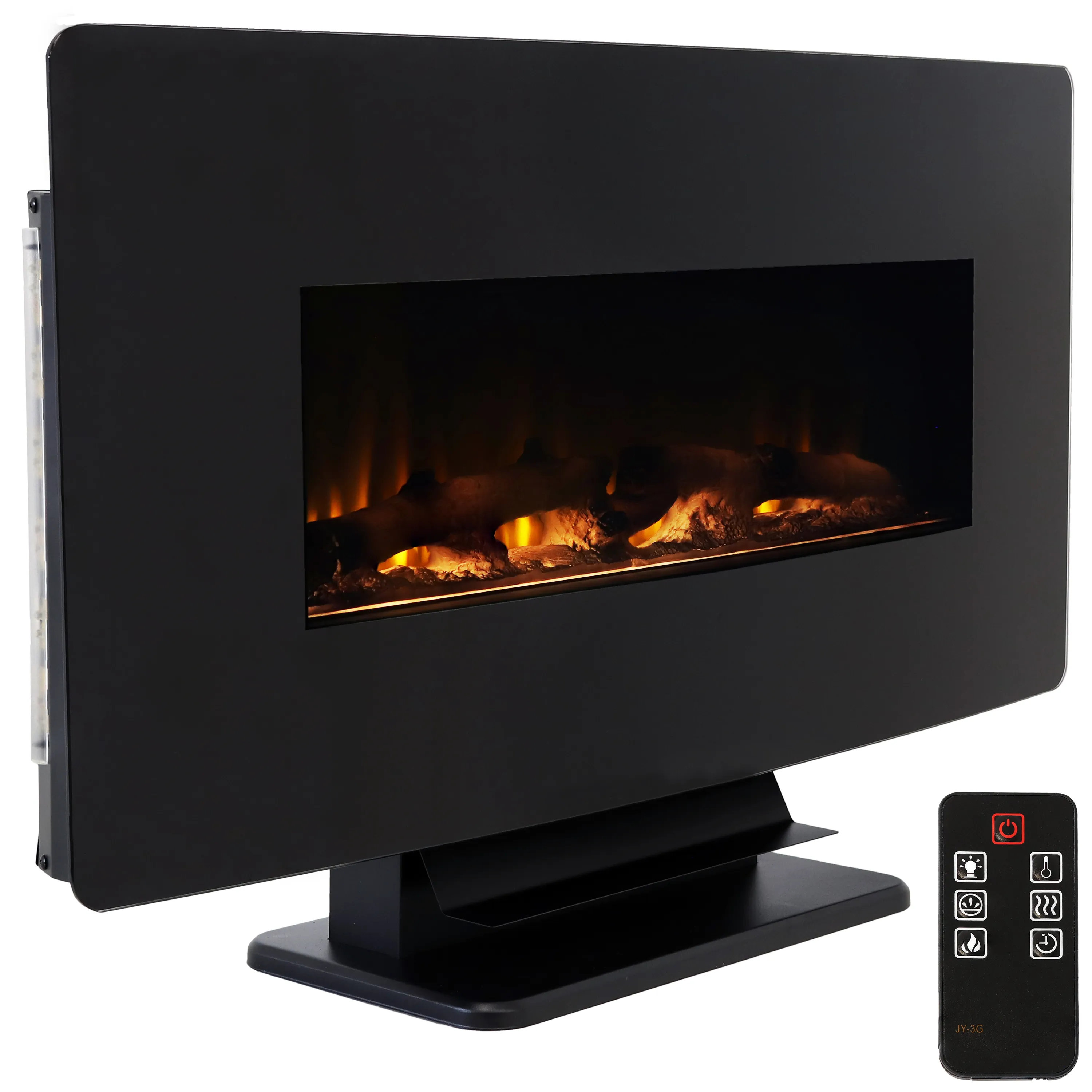 Sunnydaze 35.75 in Curved Face Wall Mount or Freestanding Electric Fireplace