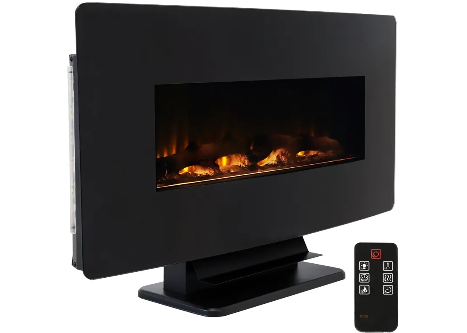 Sunnydaze 35.75 in Curved Face Wall Mount or Freestanding Electric Fireplace