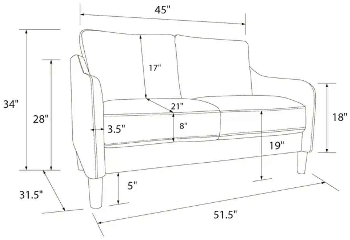 Keaton 2-Seater Loveseat Sofa