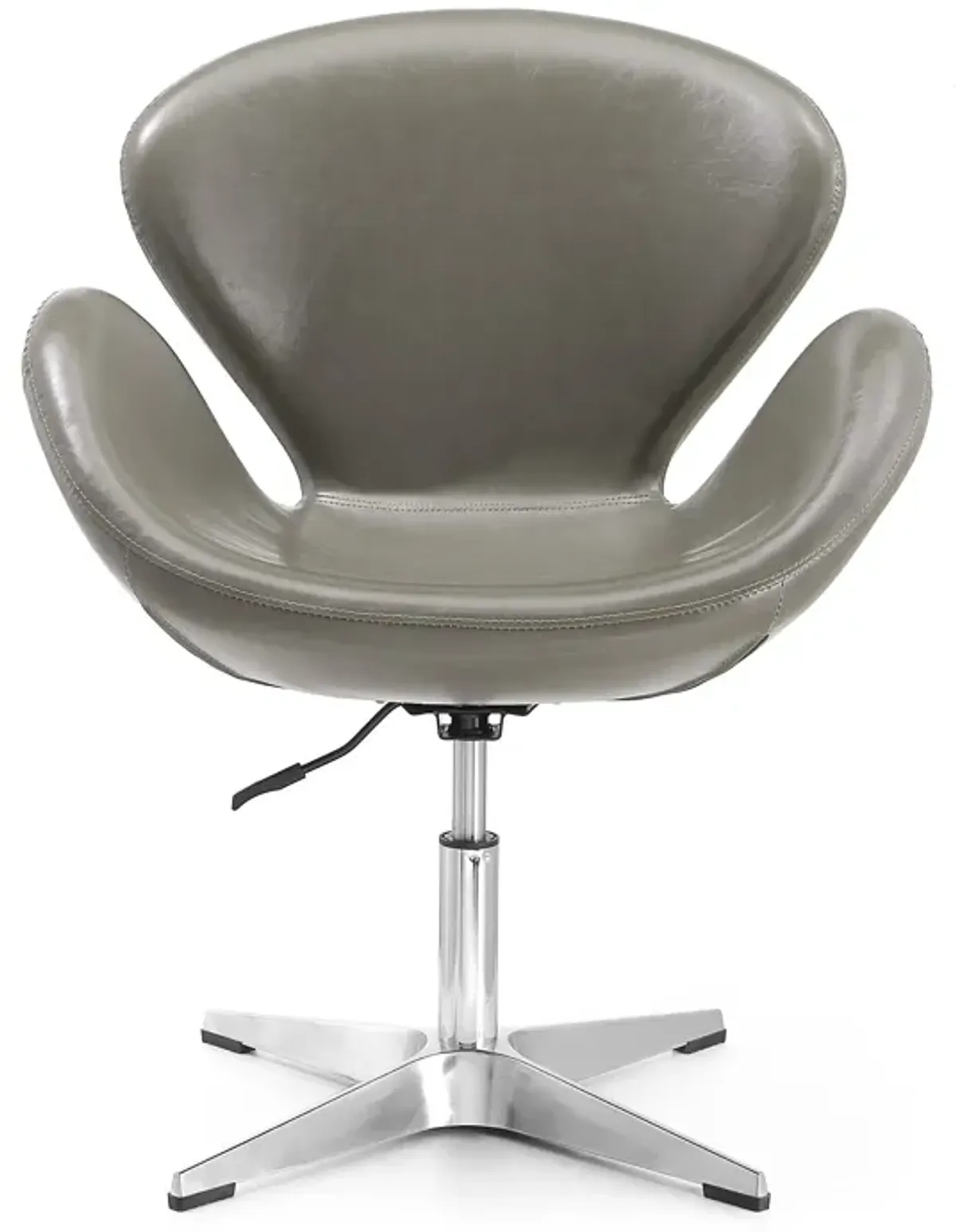 Raspberry Swivel Accent Chair in Light Gray