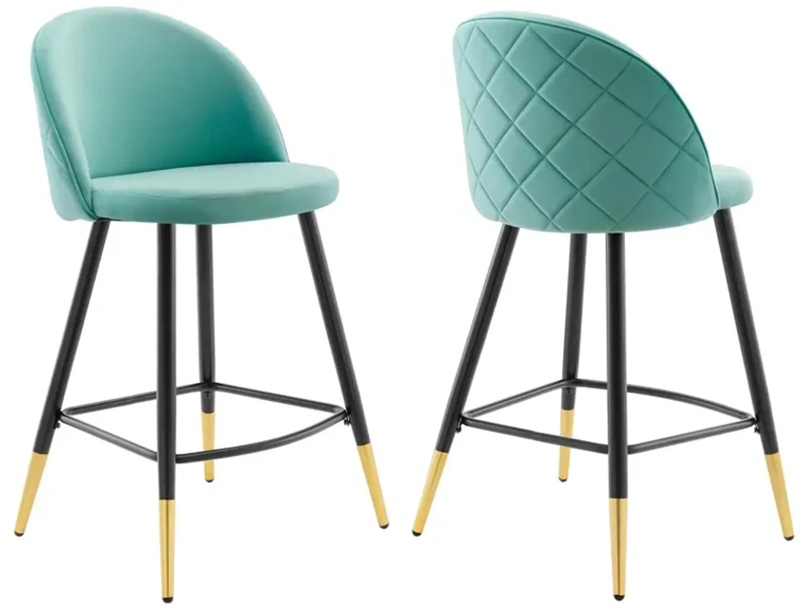 Cordial Performance Velvet Counter Stools - Set of 2