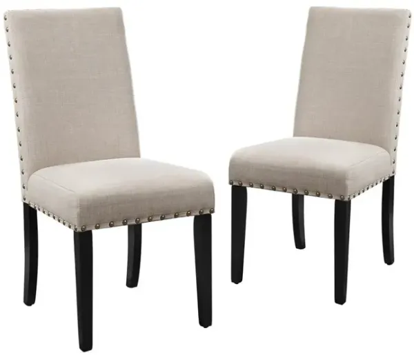 New Classic Furniture Furniture Crispin 19 Fabric Dining Chairs in Beige (Set of 2)