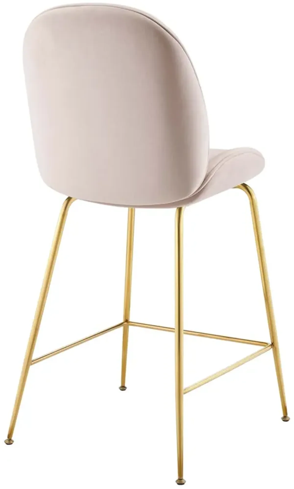 Scoop Gold Stainless Steel Leg Performance Velvet Counter Stool