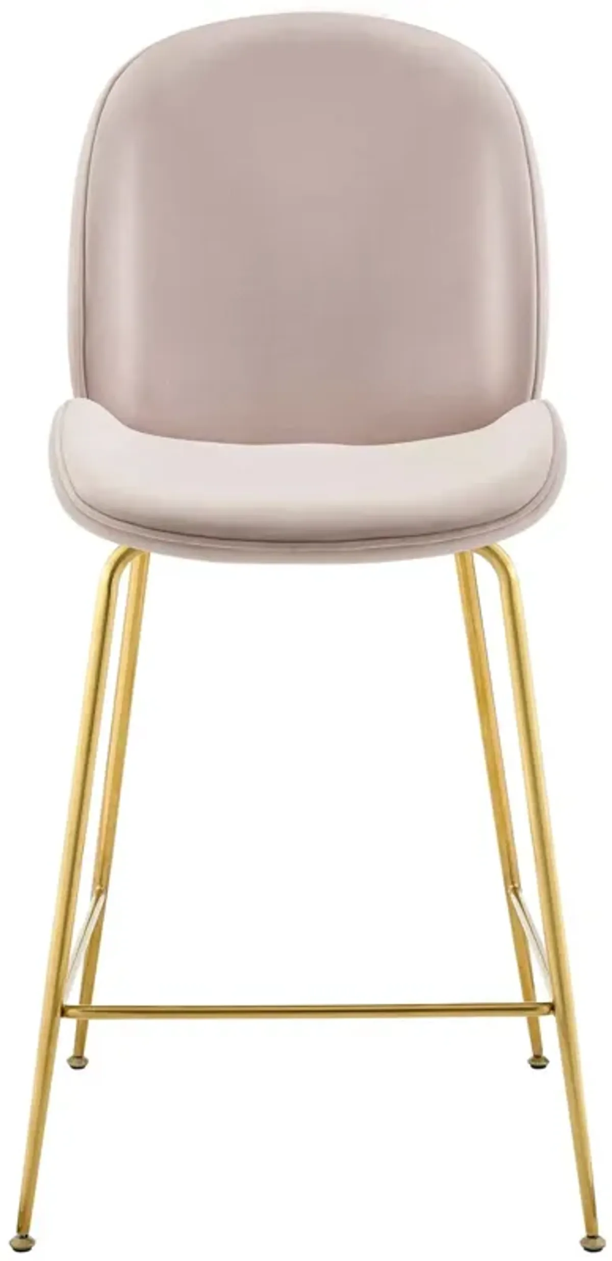 Scoop Gold Stainless Steel Leg Performance Velvet Counter Stool