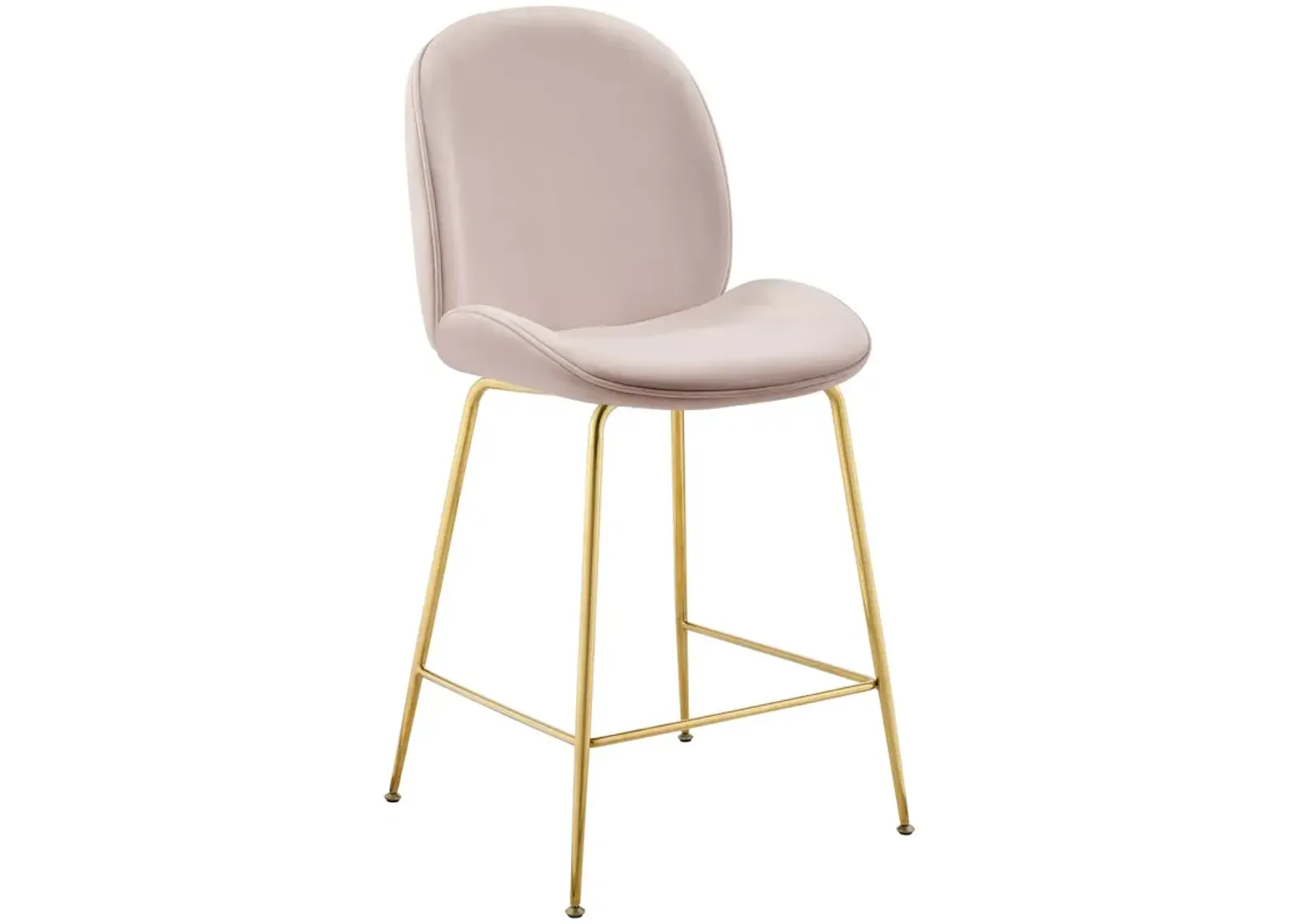 Scoop Gold Stainless Steel Leg Performance Velvet Counter Stool