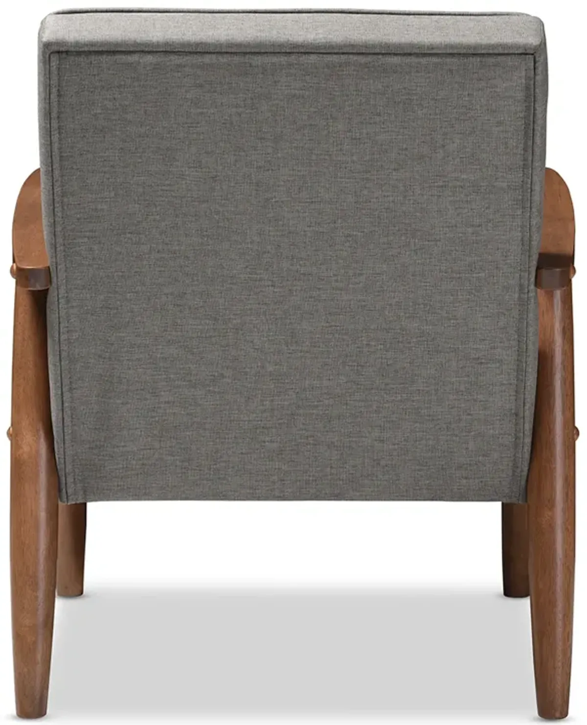 Baxton Studio Sorrento Mid-century Retro Modern Grey Fabric Upholstered Wooden Lounge Chair