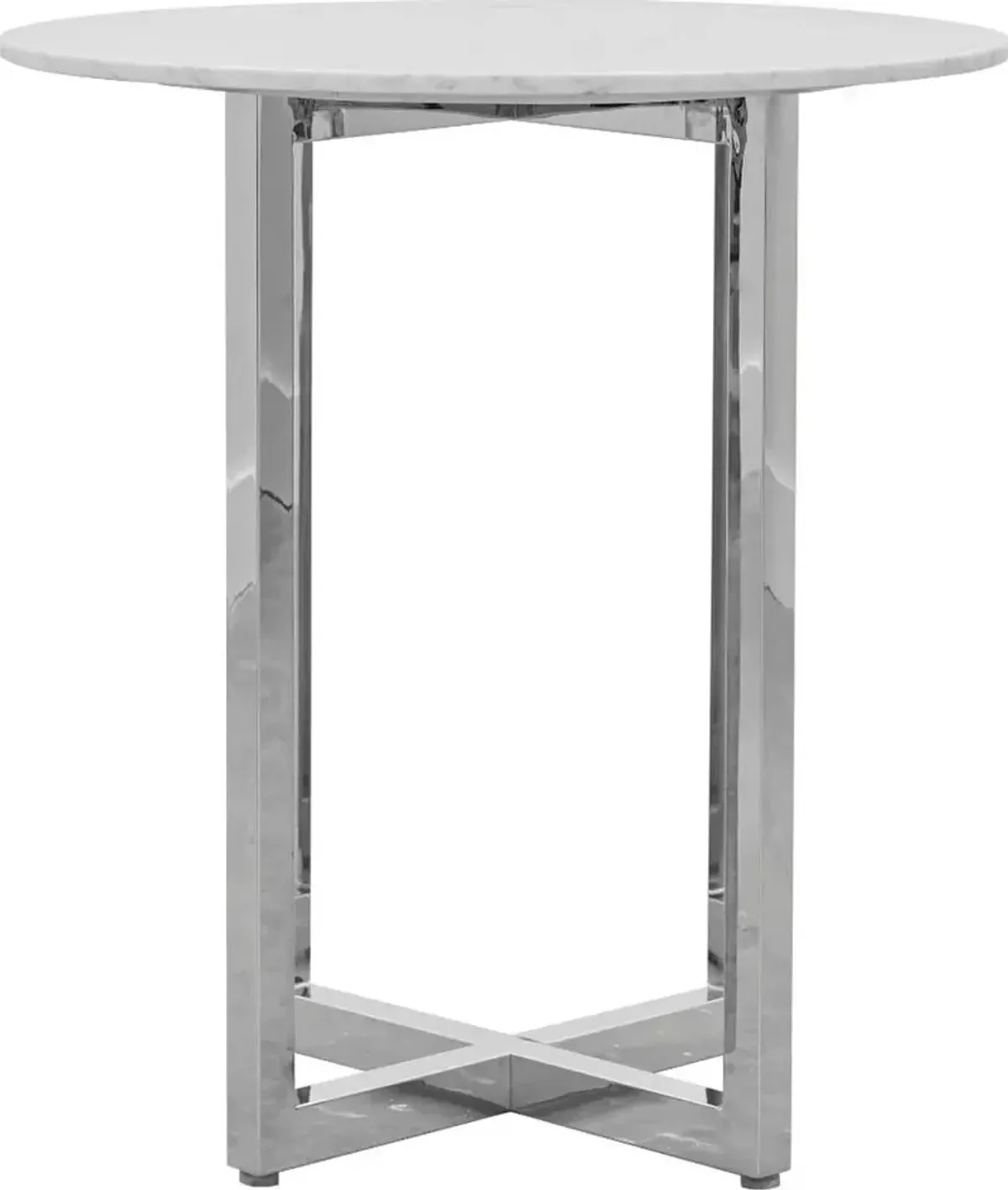 Amalfi 32 inch Round Carrara Marble Top Bar Table