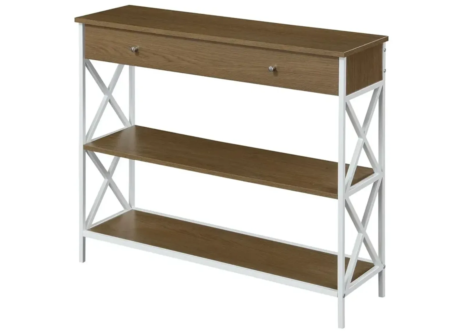 Convenience Concepts Tucson 1 Drawer Console Table, Driftwood/White