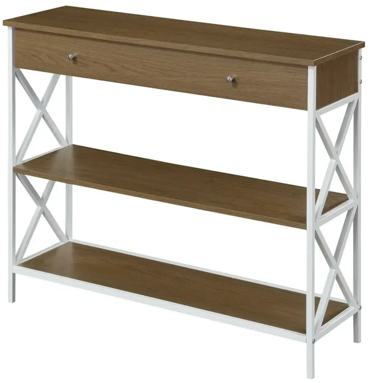 Convenience Concepts Tucson 1 Drawer Console Table, Driftwood/White