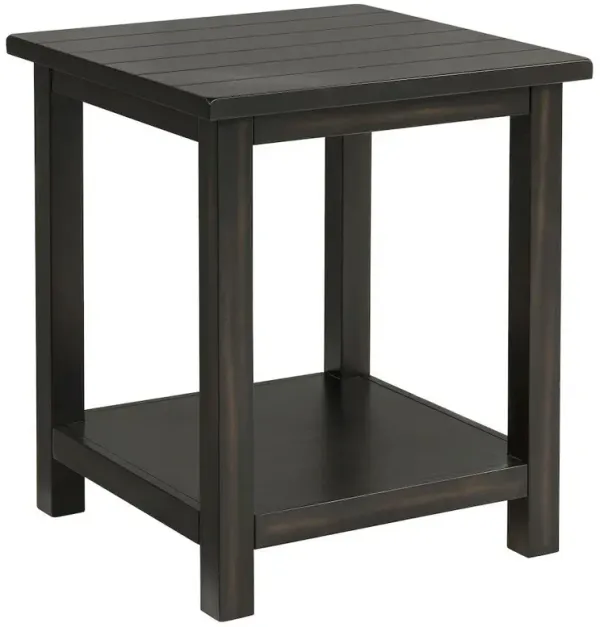 Payne Wood End Table with Shelf Java