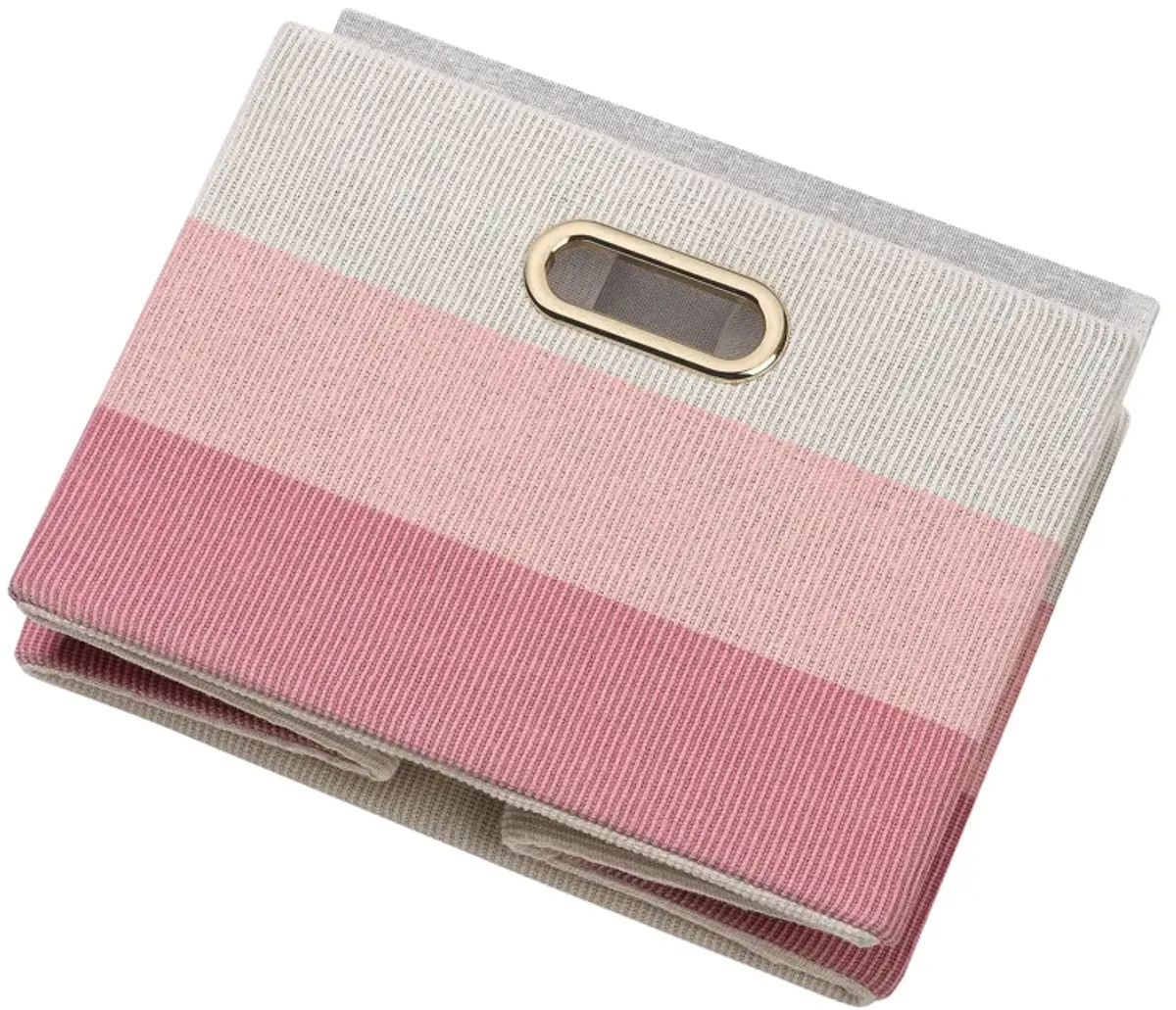 Lambs & Ivy Pink Ombre Foldable/Collapsible Storage Bin/Basket