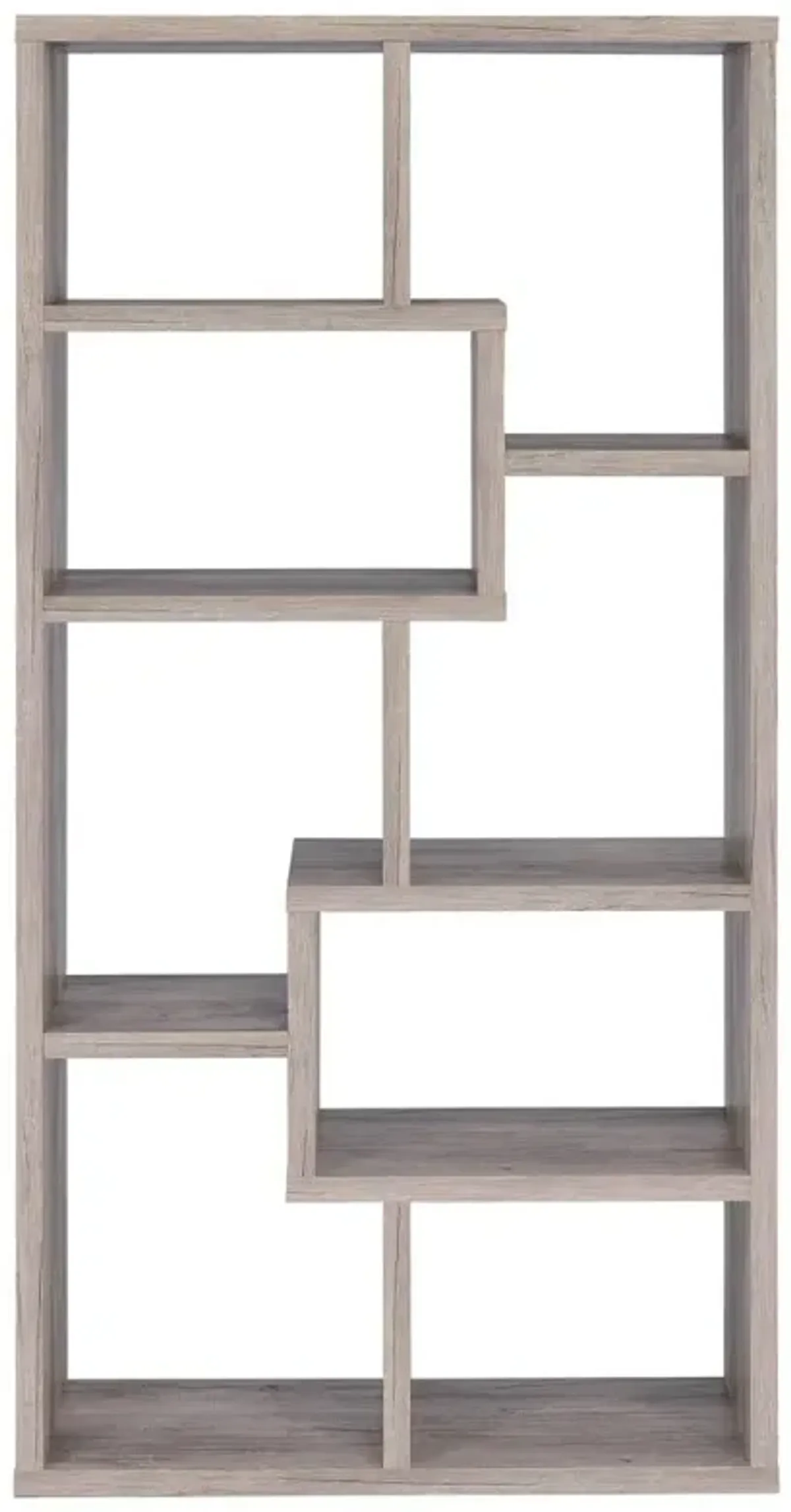 Theo 10-shelf Bookcase Grey Driftwood