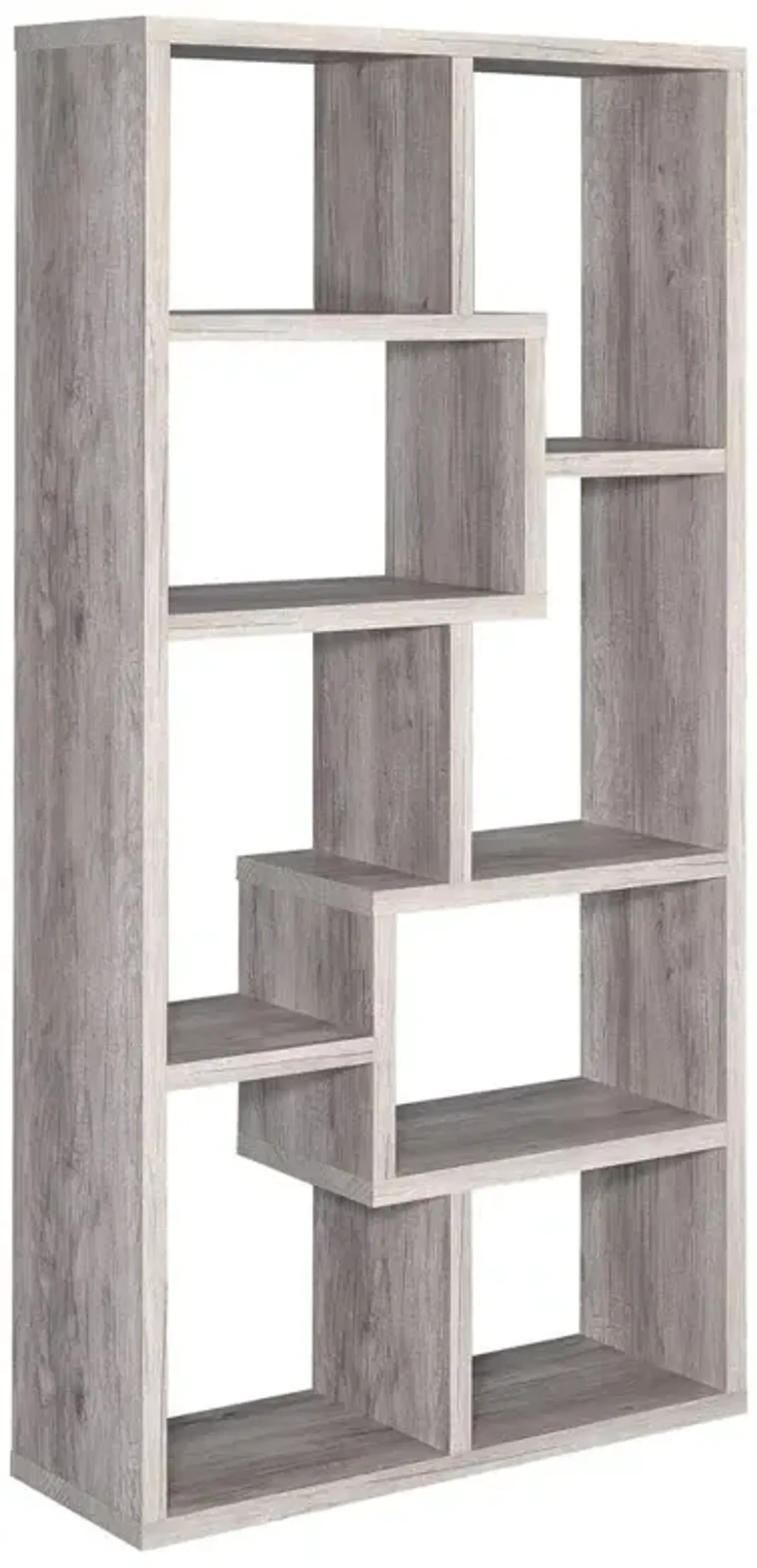 Theo 10-shelf Bookcase Grey Driftwood