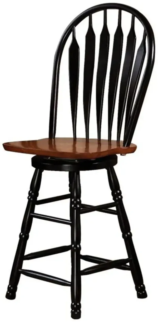 Black Cherry Selections 44.5 in. High Back Wood Frame 24 in. Bar Stool