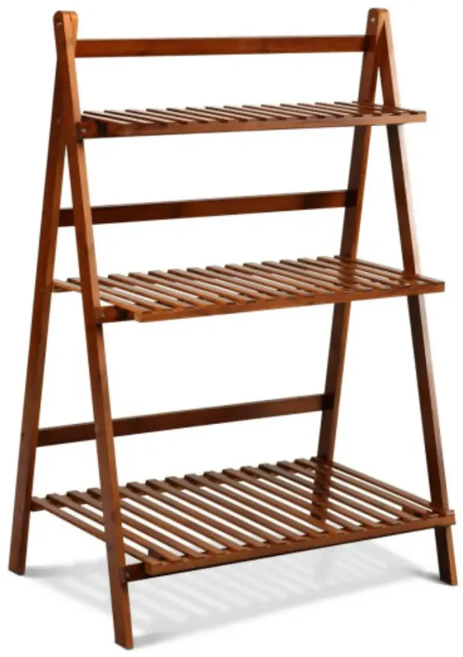 3 Tiers Outdoor Stand Bamboo Flower Pot Shelf