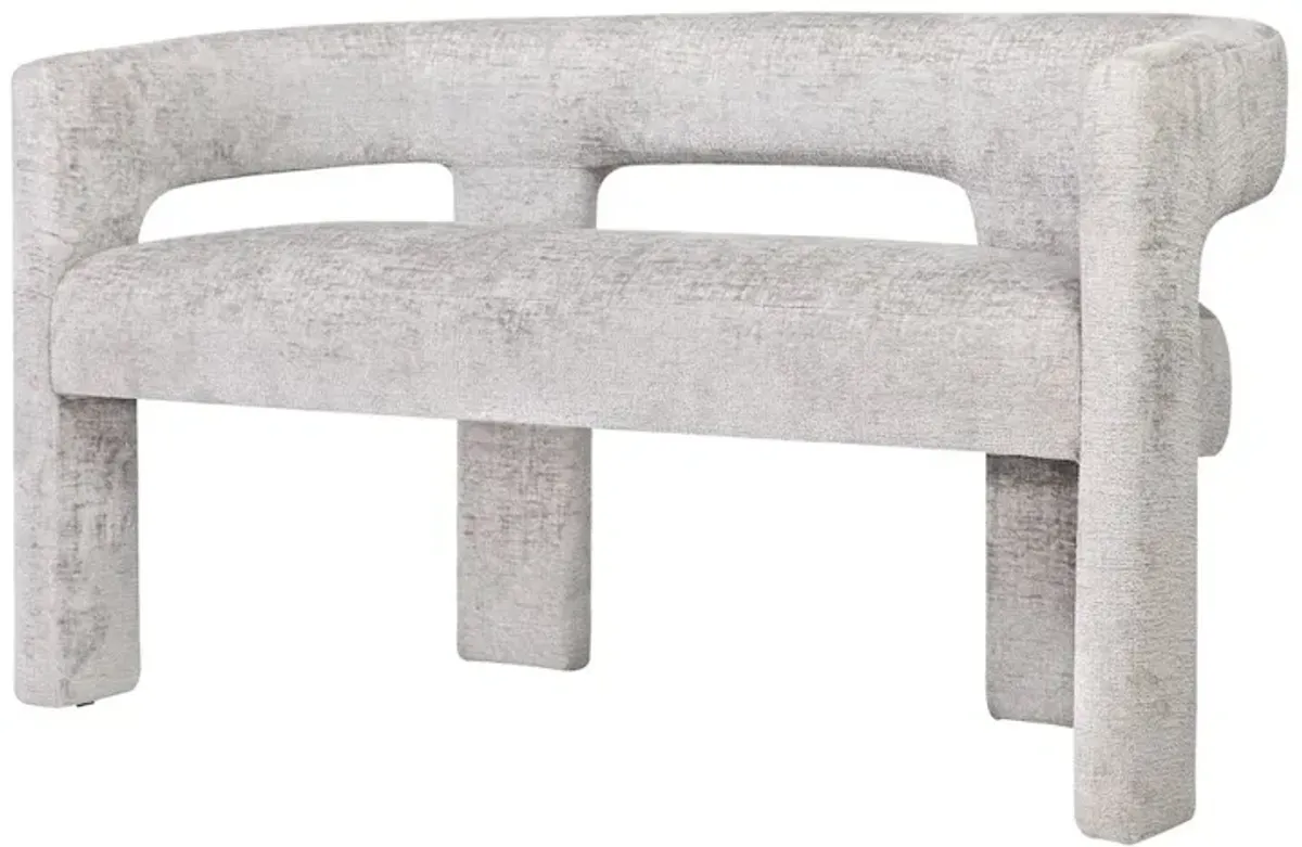 Jofran Gwen Modern Luxury Jacquard Fabric Upholstered Sculpture Bench