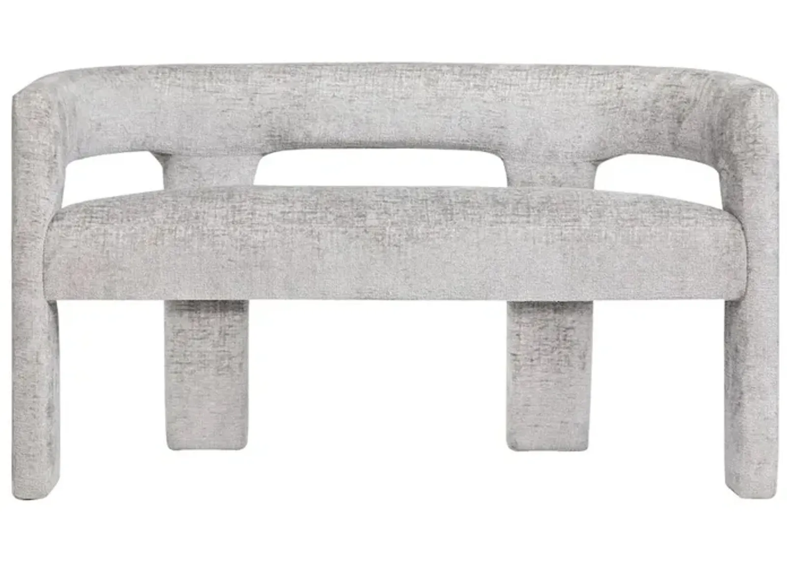 Jofran Gwen Modern Luxury Jacquard Fabric Upholstered Sculpture Bench