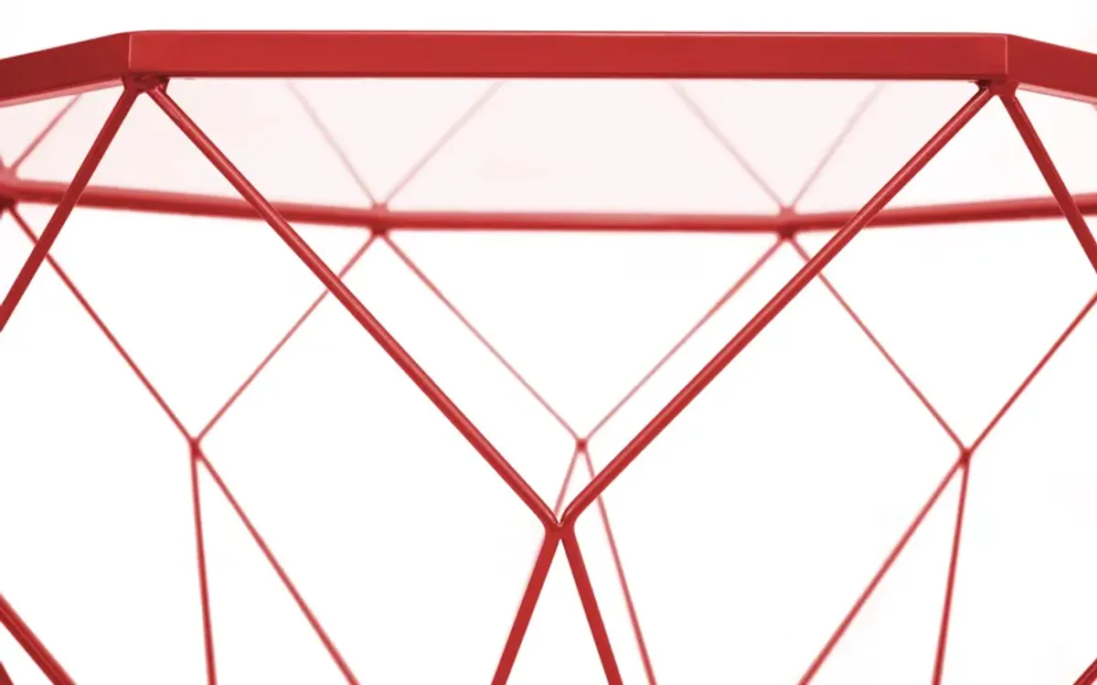 LeisureMod Malibu 23" Octagon End Table with Glass Top