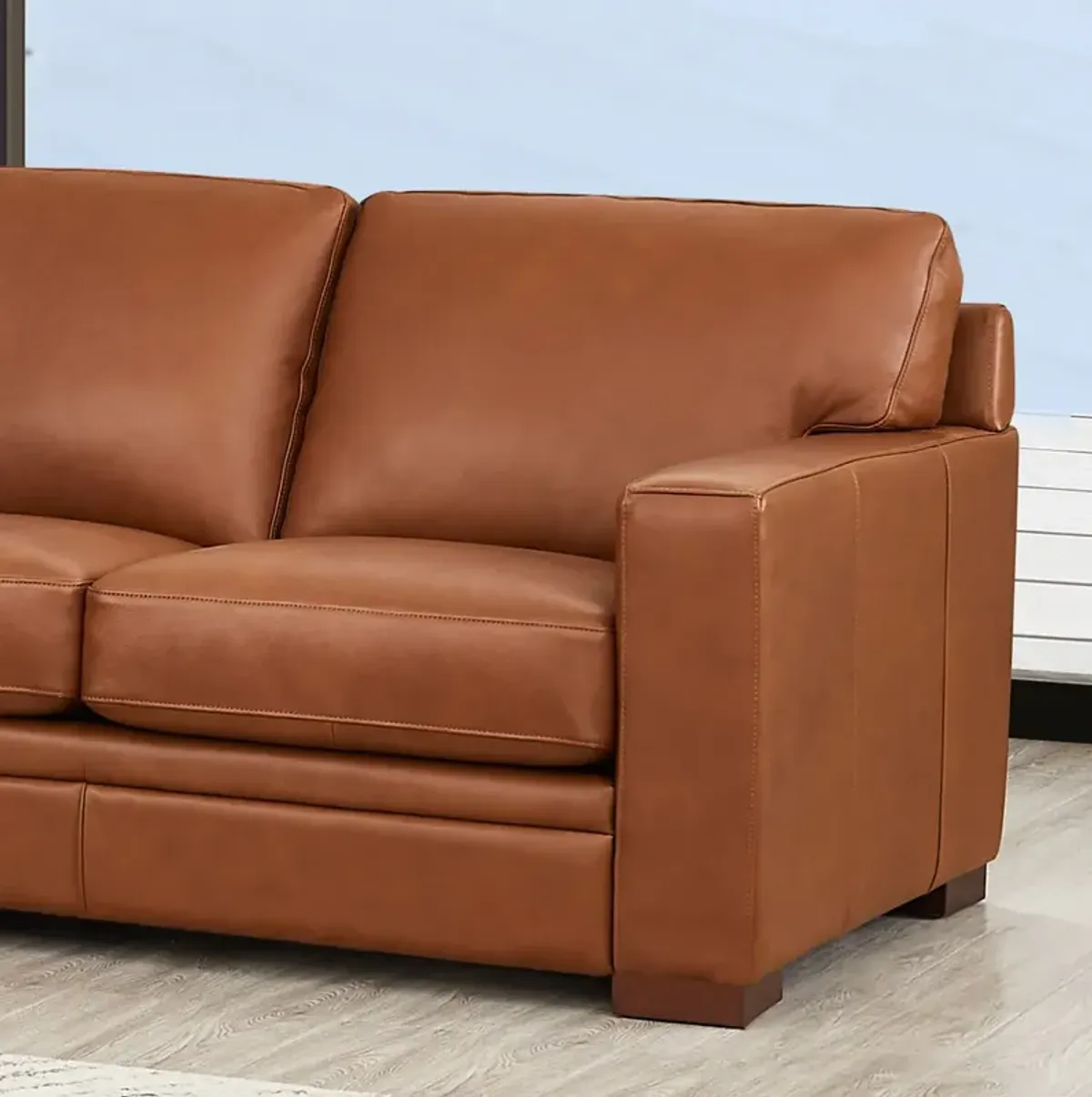 Dillon Top Grain Leather U-Shaped Sectional with Left Chaise