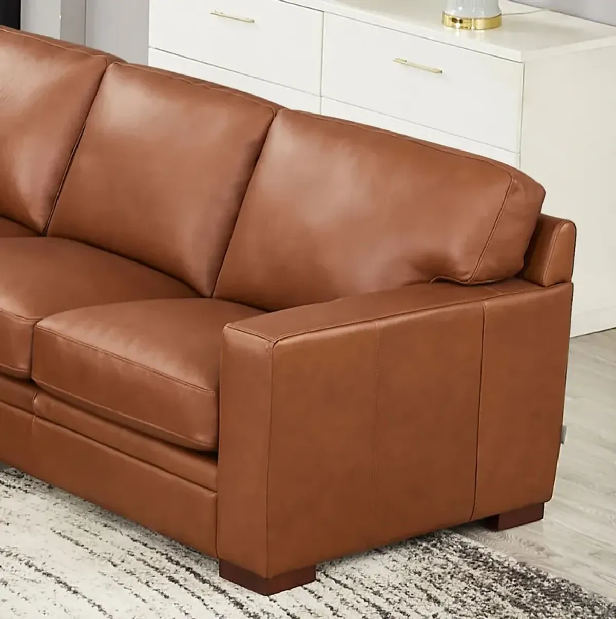 Dillon Top Grain Leather U-Shaped Sectional with Left Chaise