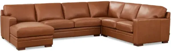 Dillon Top Grain Leather U-Shaped Sectional with Left Chaise