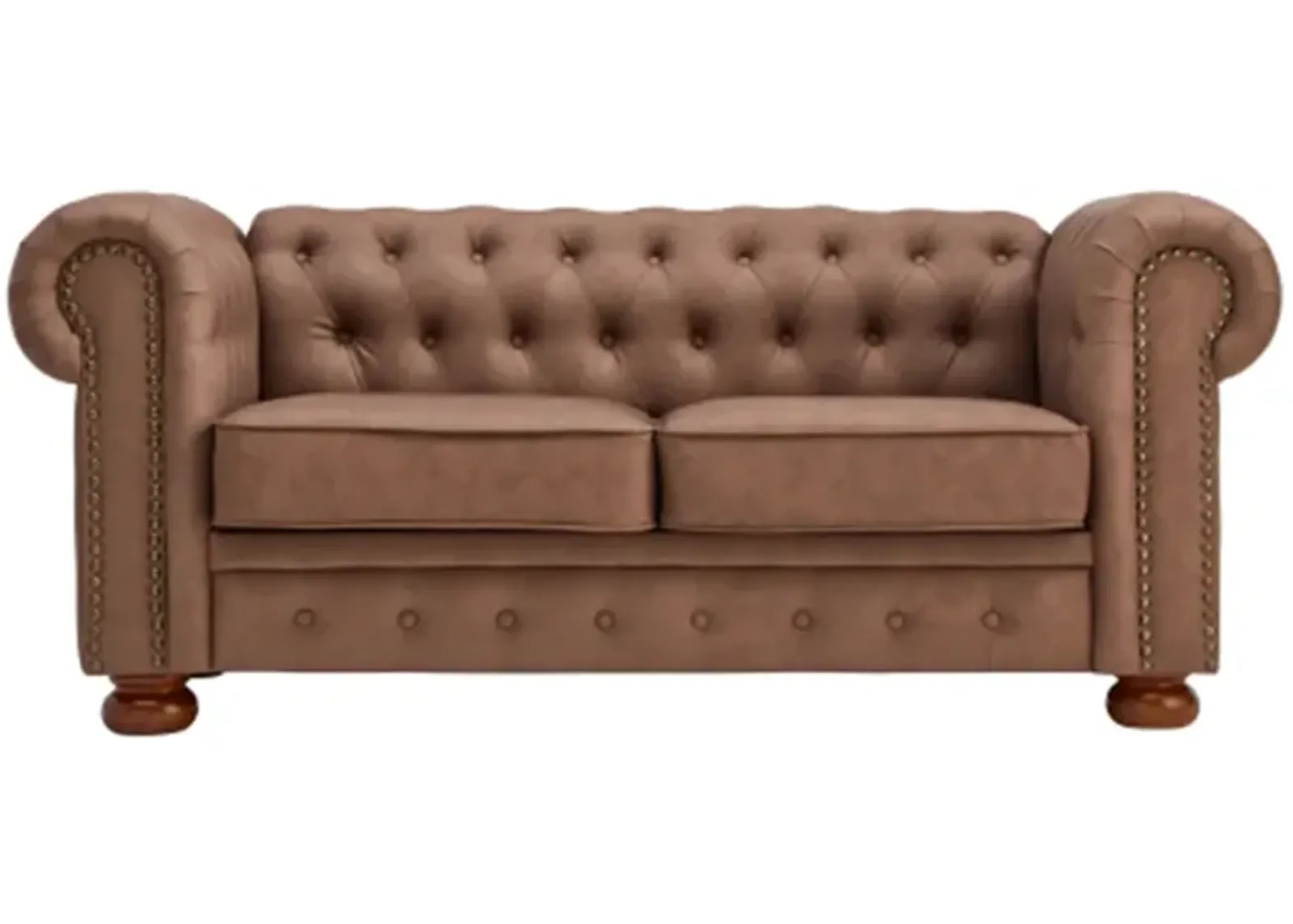 The living room is made more cozy and comfortable with a brown faux leather classic chesterfield sofa chaise lounge.