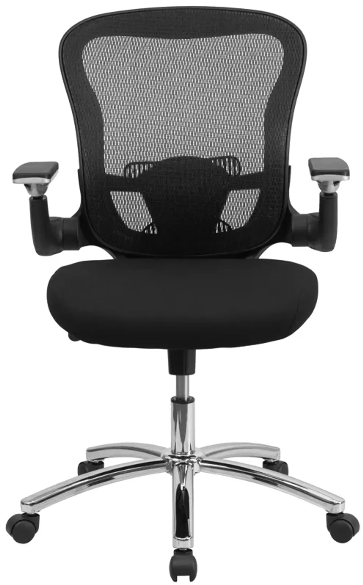 Sam Mid-Back Black Mesh Executive Swivel Ergonomic Office Chair with Height Adjustable Flip-Up Arms