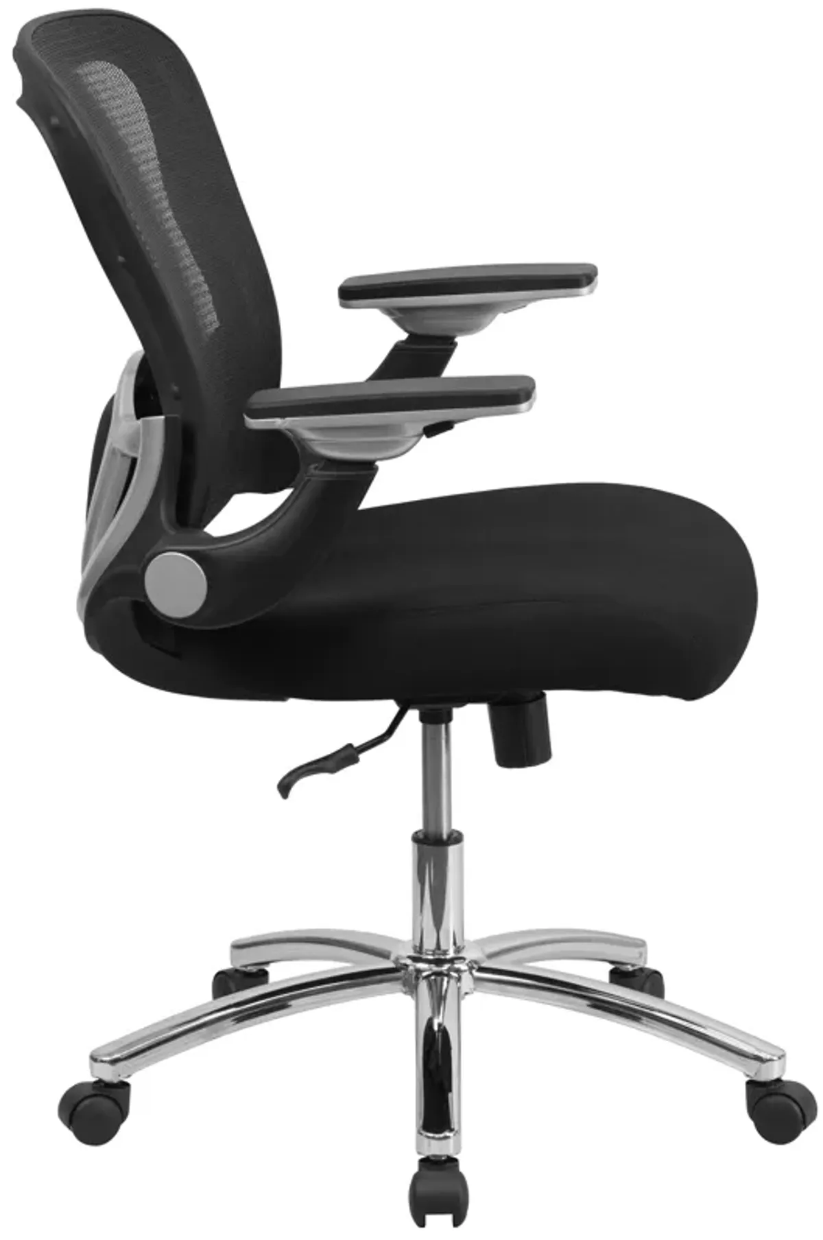 Sam Mid-Back Black Mesh Executive Swivel Ergonomic Office Chair with Height Adjustable Flip-Up Arms