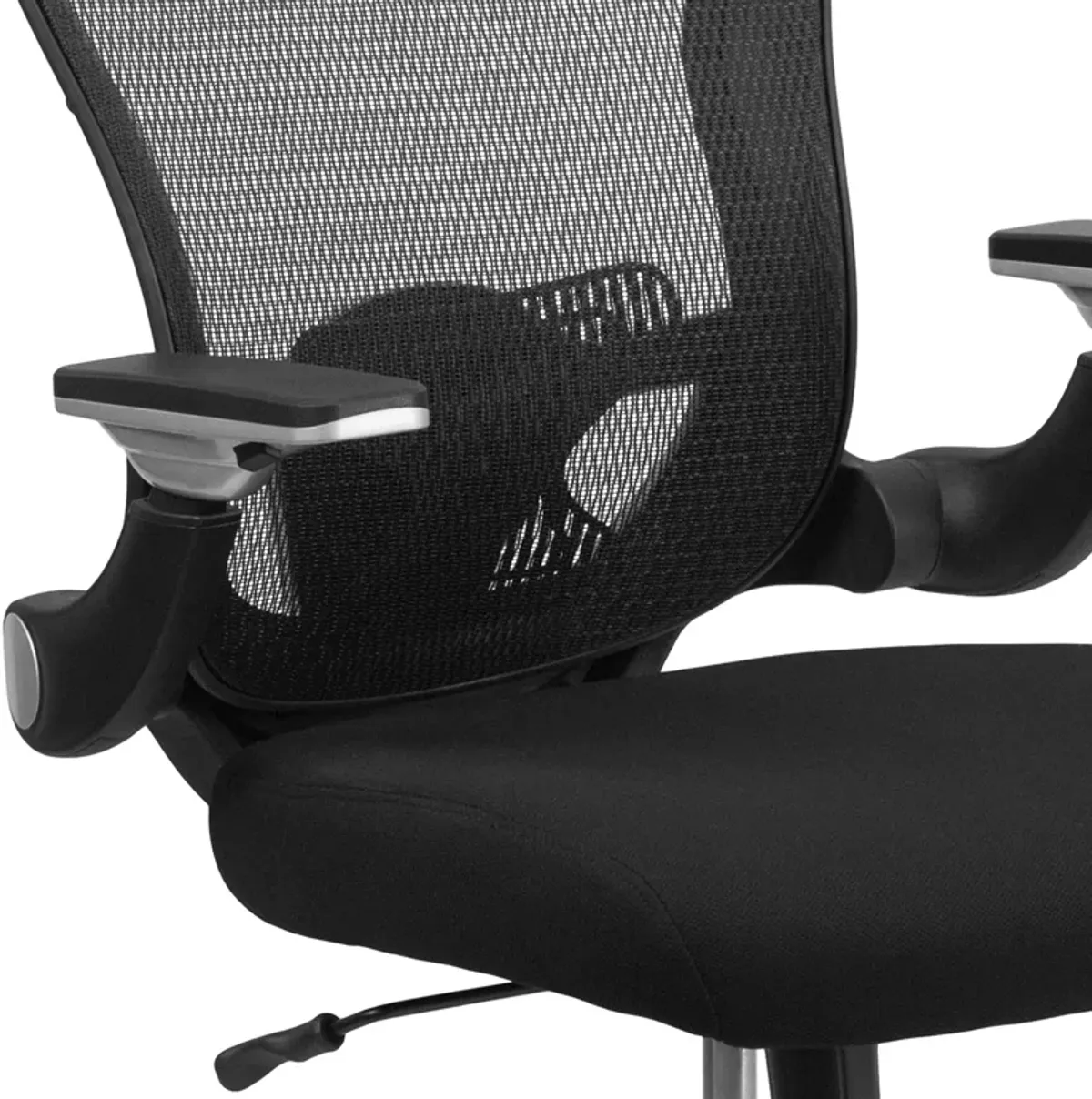 Sam Mid-Back Black Mesh Executive Swivel Ergonomic Office Chair with Height Adjustable Flip-Up Arms