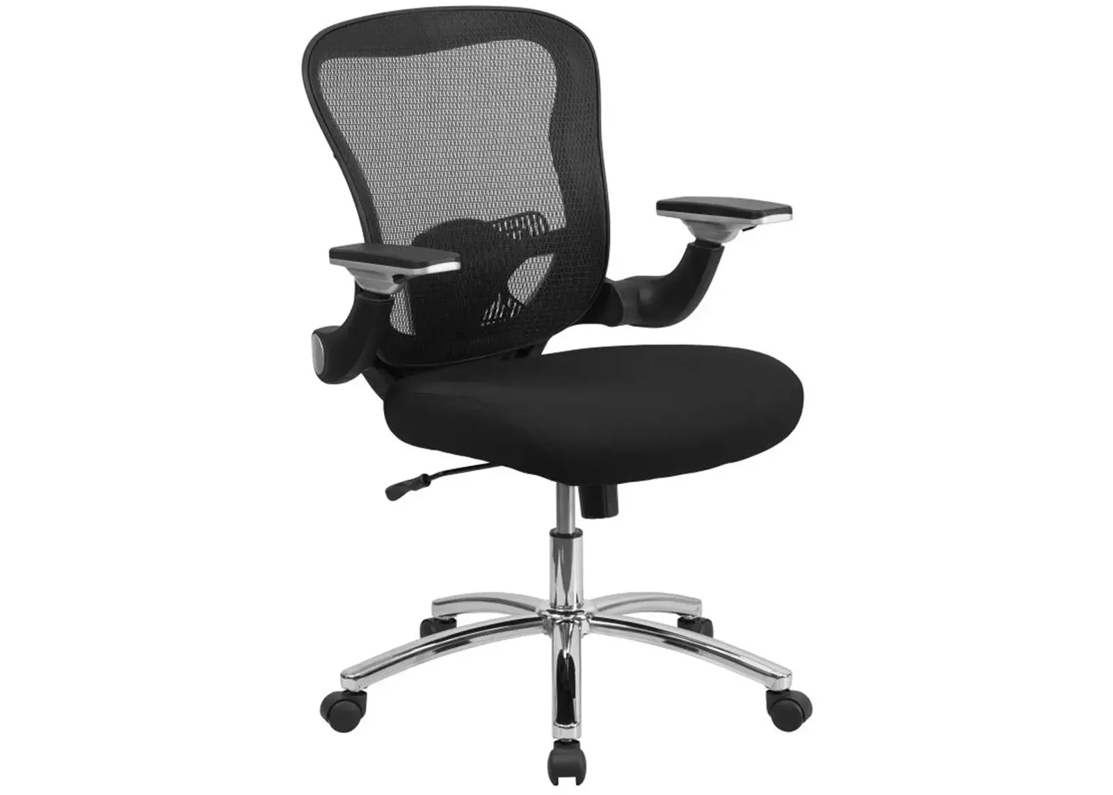 Sam Mid-Back Black Mesh Executive Swivel Ergonomic Office Chair with Height Adjustable Flip-Up Arms