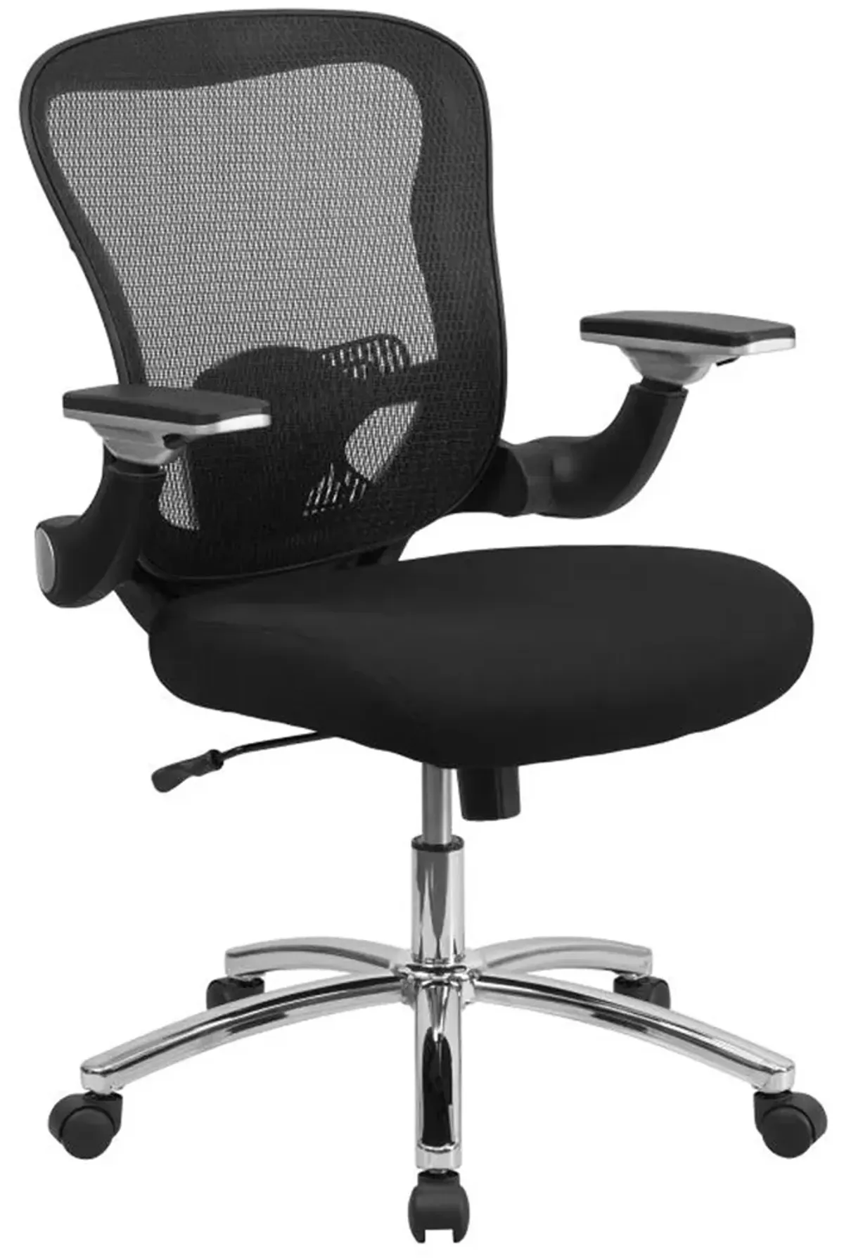 Sam Mid-Back Black Mesh Executive Swivel Ergonomic Office Chair with Height Adjustable Flip-Up Arms