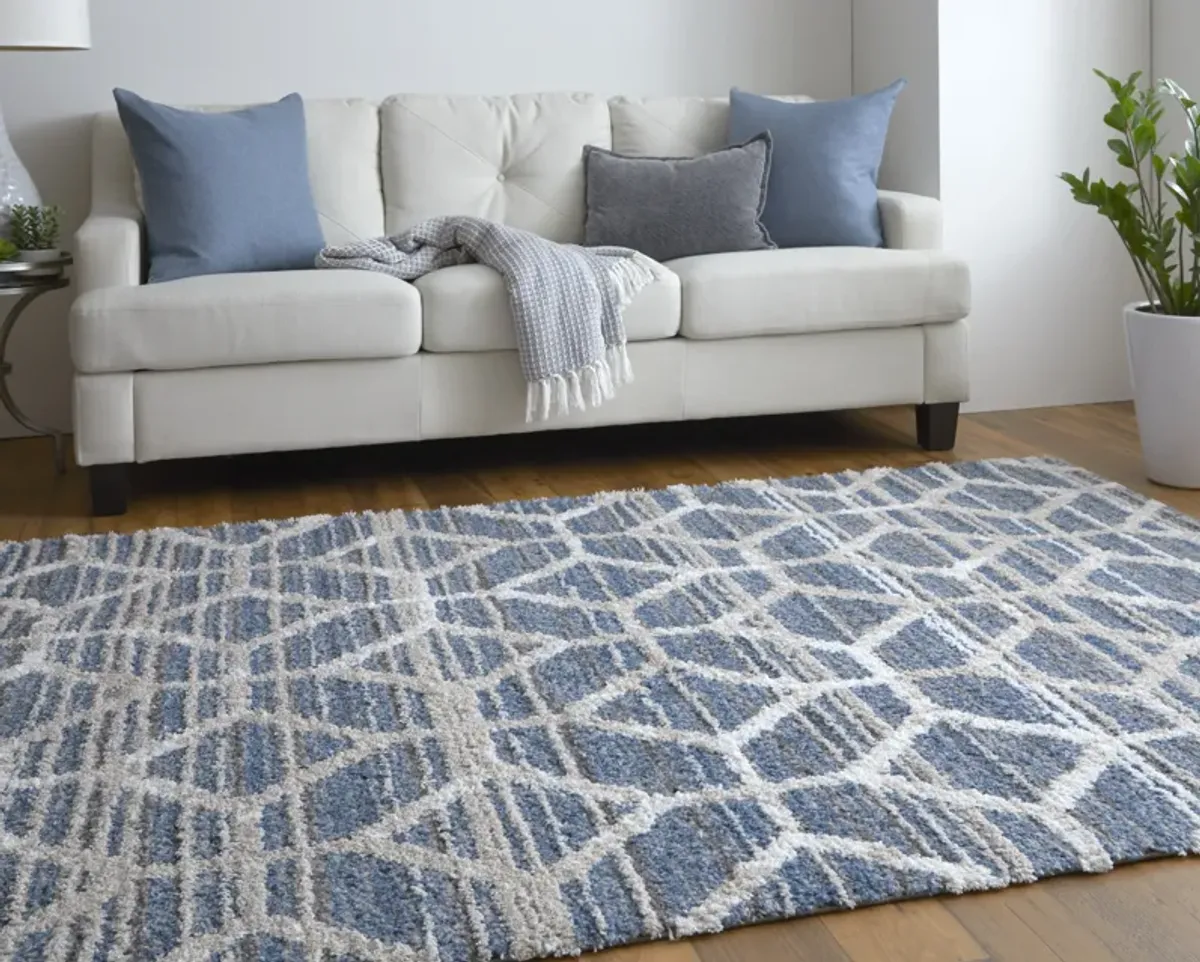 Mynka 39ICF Blue/Ivory 2'6" x 8' Rug