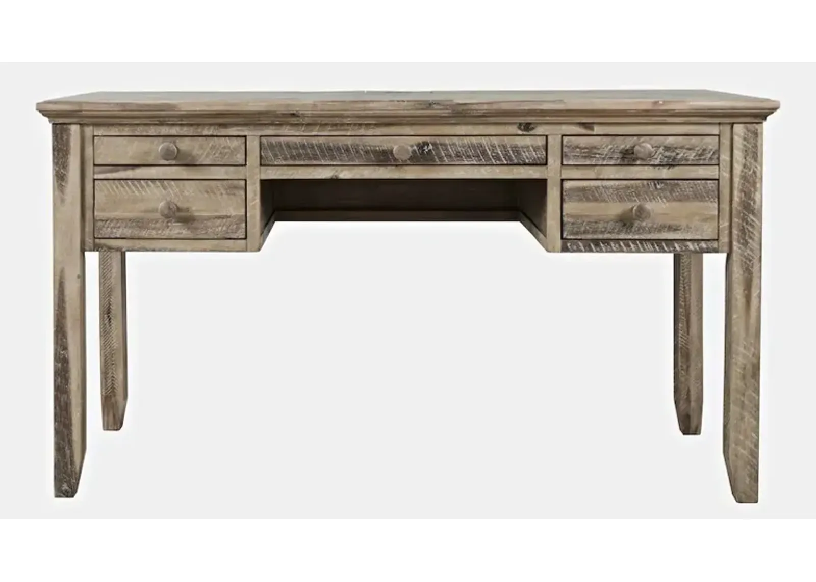 Jofran Rustic Shores Coastal Style Distressed Acacia USB Charging Desk