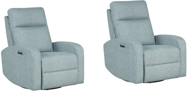 Parker Living Natural Beauty Blue Power Swivel Glider Recliner Two Pack