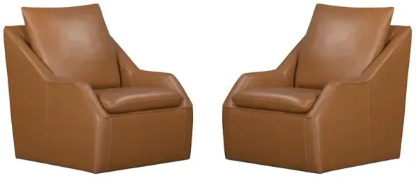 Parker Living Asher - Steamboat Ecru Swivel Accent Chair Two Pack