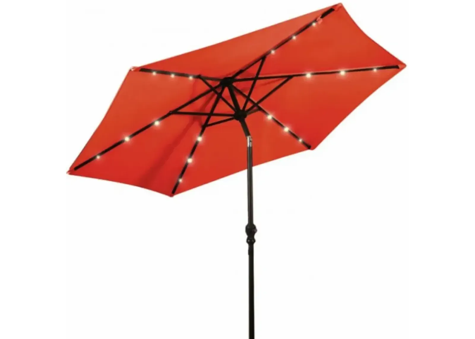 9FT Steel Patio Solar Umbrella LED Patio Market